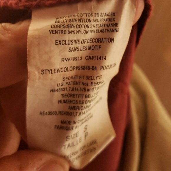 Motherhood Maternity Womens Red Cropped Skinny Ankle Pants Small - Picture 8 of 8